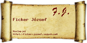Ficker József névjegykártya